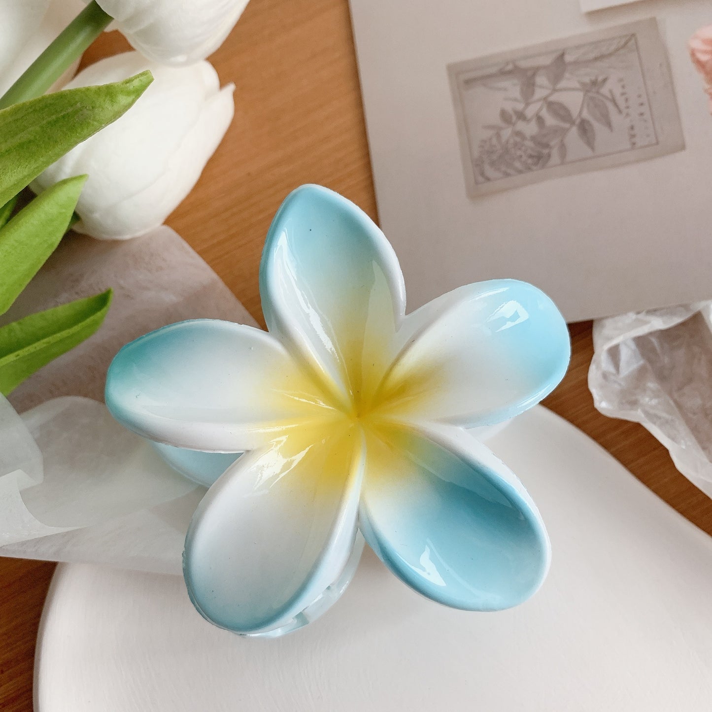 Plumeria Hair Clips