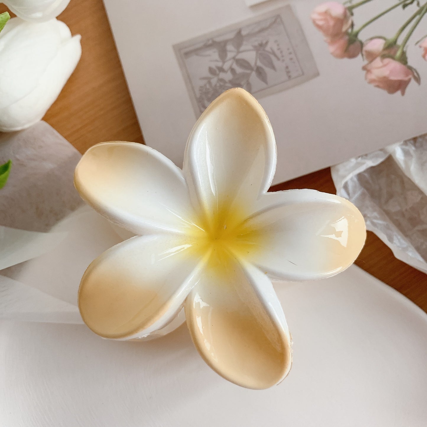 Plumeria Hair Clips