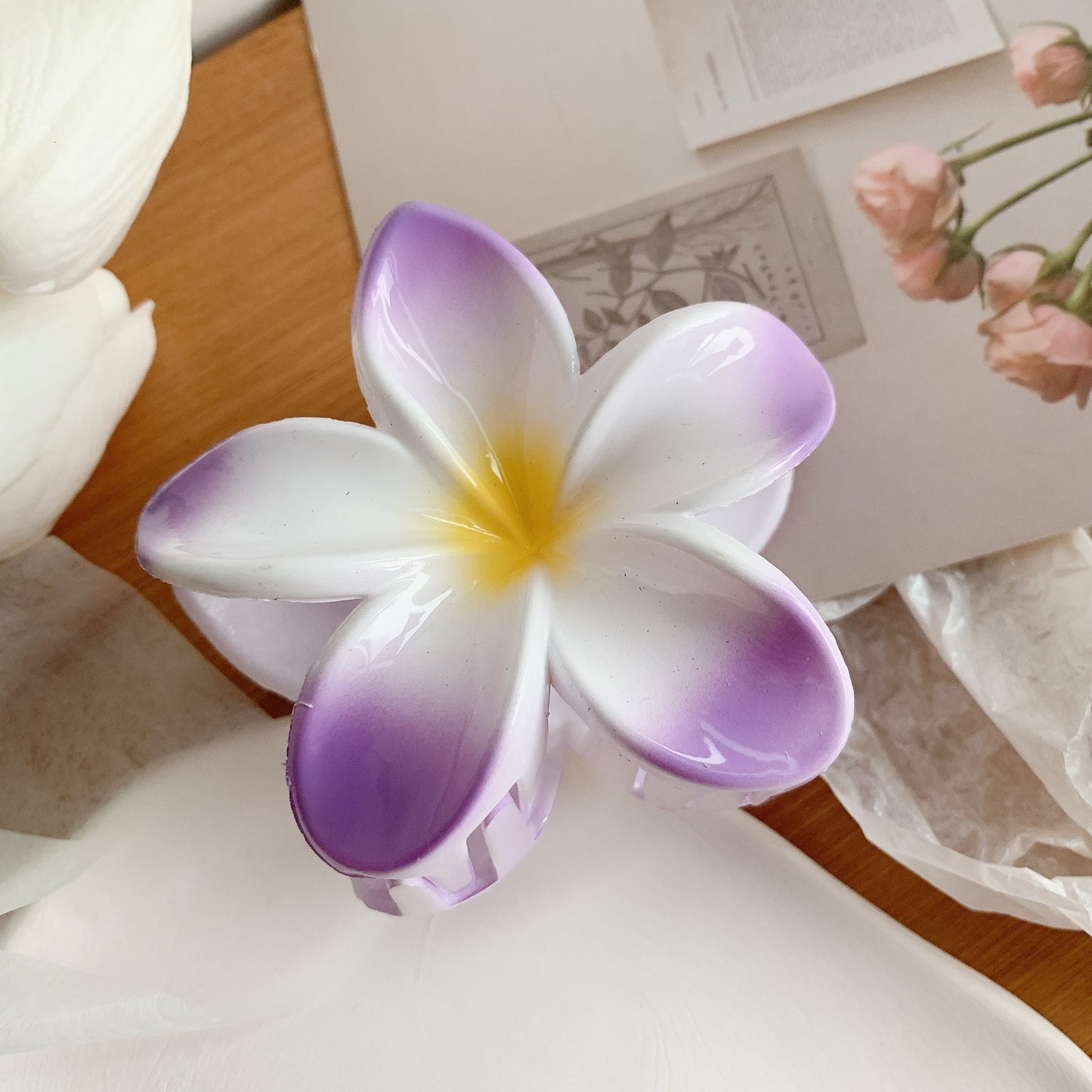 Plumeria Hair Clips