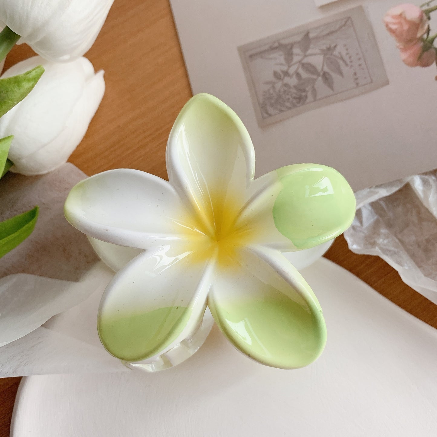 Plumeria Hair Clips