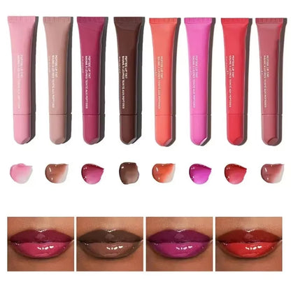 9 Colors Lip Glosses Plump Moisturizing Lip Glaze Essence Gel Oil Long Lasting Nourishing Lipstick Care Products for Women Girls