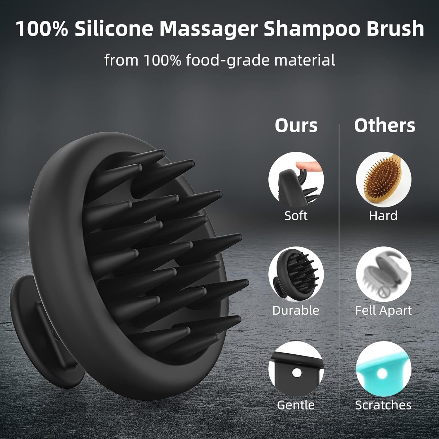  Silicone Scalp Massager